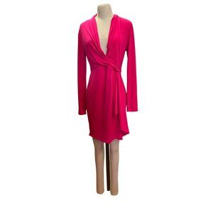Victorias Secret Pink Long Sleeve Wrap Dress M Cocktail Party Homecoming Prom Su